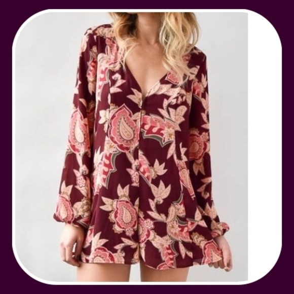 Show Me Your MuMu Pants - NWT Show Me Your MuMu Bailey Paisley Romper  L